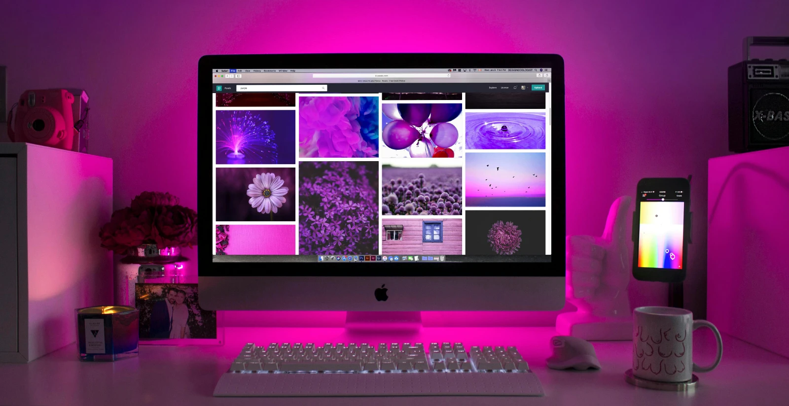 A small business website mock-up displayed on a desktop screen